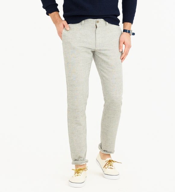 J.Crew Men's 484 Fit Cotton-Linen Chinos for $20 + $5 s&h