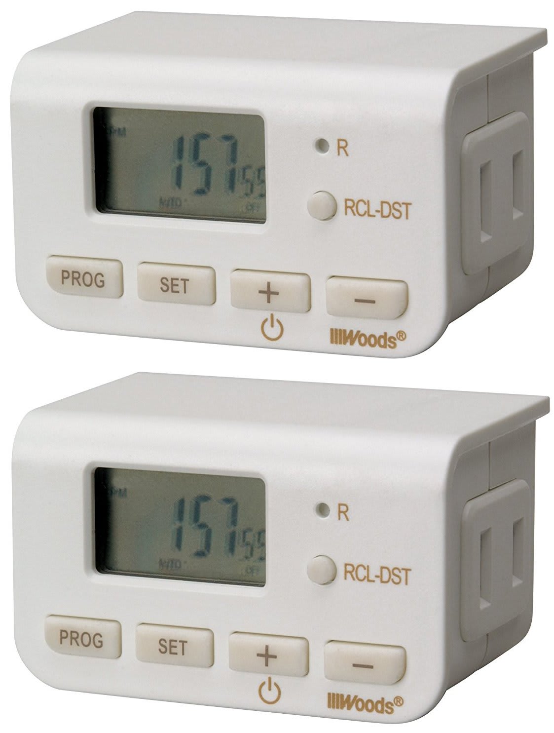 Woods Slim Digital Daily Lamp Timer 2-Pack for $9 + free shipping w/ Prime