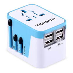 Tensun Travel Plug Adapter w/ 4 USB Ports for $12