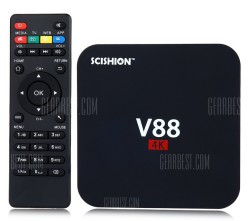 V88 Android 8GB 4K 3D WiFi TV Box for $24 + free shipping