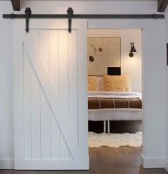 Barn Wood Sliding Door Hardware Track Set for $48