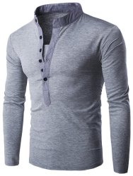 Men's Spliced Collar Long Sleeve T-Shirt for $6 + $3 s&h
